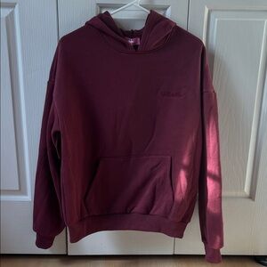 Edikted Maroon Hoodie with Embroidered Detail